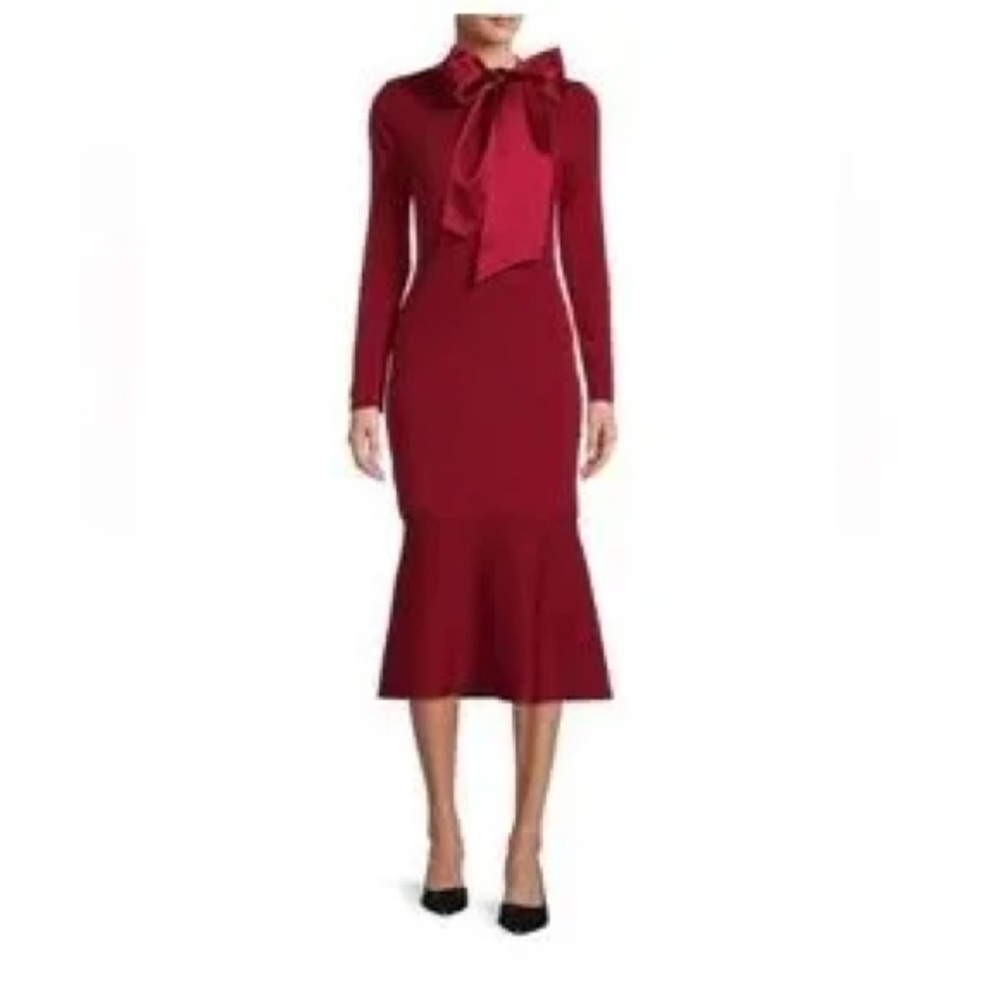 Antonio Melani Neck Tie Midi Dress